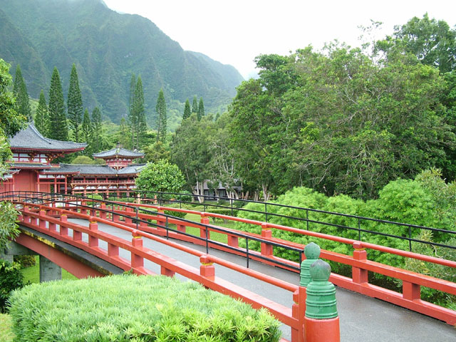 Bridge leading to temple.