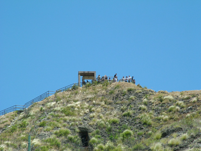A view from below to the Diamond Head Summit