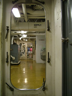 Passage to the mess hall onboard USS Missouri. It's now a cafeteria.