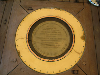 The spot where the Surrender of Japan took place on Sept 2nd, 1945 on USS Missouri